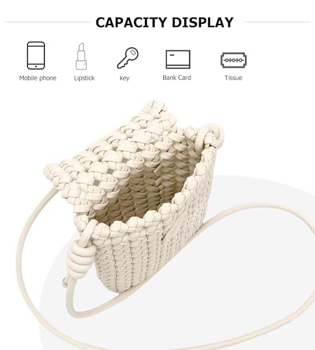 Image of myfriday Mini Quilted Crossbody Purse, Chain Strap Summer Shoulder Bag | Metal ball chain adjuster, snap closure and lightweight phone pouch add cute summer carry for holidays and shopping