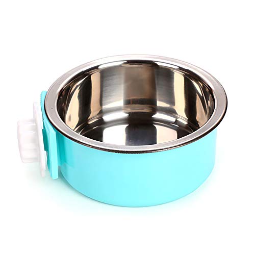 Eizur - Cuenco para Colgar Mascotas, de Acero Inoxidable, extraíble para Colgar Comida, Jaula de Agua para Cachorros, Gatitos