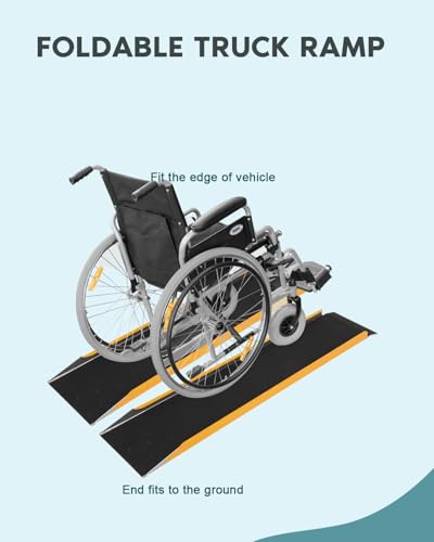 Rampas de carga con superficie antideslizante, 70,9" L x 9,8" A x 1,6" H, rampa portátil de aluminio para ATV y motocicletas, capacidad de 600 lb, para motocicletas, tractores, cortadoras de césped y sopladores de nieve (1 unidad) miniatura 3