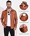 Little Donkey Andy Men's Relaxed Fit Faux Leather Bomber Jacket Lightweight Fleece Lined Motorcycle Coat Fall Fashion Biker (Khaki XL)