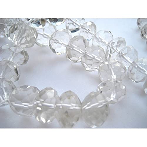Quartz naturel rondelle 14mm facetté perle pour bijoux pierre naturelle fil 14 pouces
