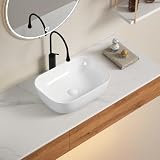 Kiamami Valentina - Lavabo da appoggio rettangolare con angoli smussati bianco