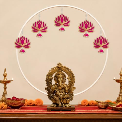 Image of SpecialYou White Round Backdrop Stand for Decor, Ganpati Decoration Stand for Home, Decoration Stand for Backdrop for Pooja Room Decor Items, Ganapati Decoration Items for Home