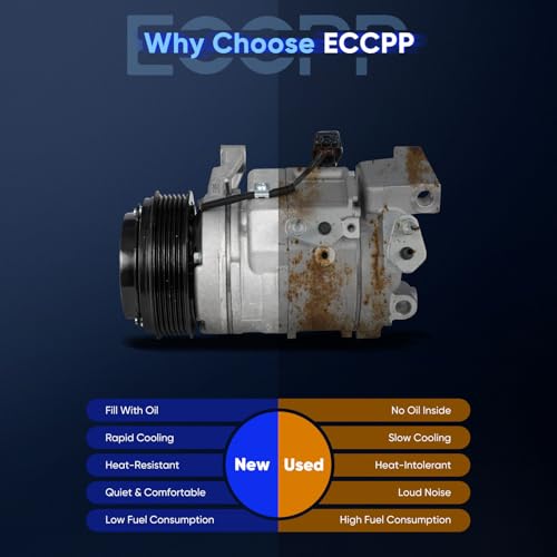 Image of ECCPP AC Compressor with Clutch Fit for Cadillac CTS 3.0L 3.6L 2010-2014 | Fast Cooling Air Conditioning Compressor