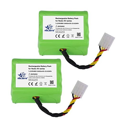 melasta 2-pack 7,2 V 3 600 mAh NIMH-batteri för Neato XV-21 XV-11 XV-12 XV-14 XV-15 XV-25 XV Essential Signature Pro dammsugare