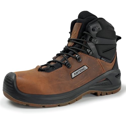 Composite Toe Boots for Men, Men's Work & Safety Footwear, Anti-Slip Waterproof Work Boots for Women, for Worker, Outdoor Activities, Hiking
