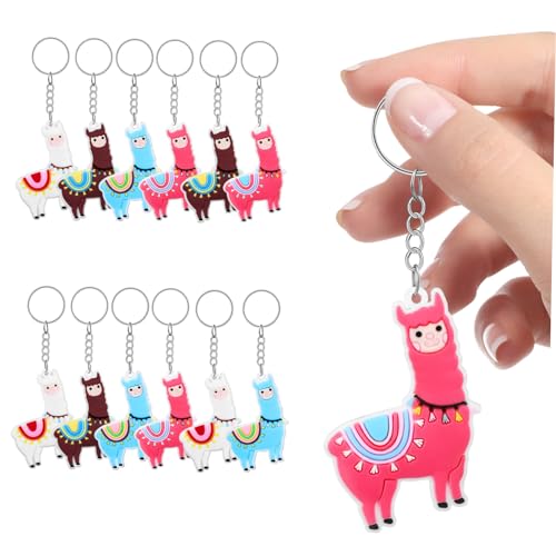 ULTECHNOVO 12 simpatici portachiavi alpaca, per feste di compleanno dei bambini, per feste di colore