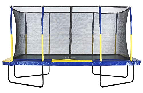 Image of Upper Bounce Rectangle Trampoline Set with Top-Ring Enclosure Net, Outdoor Backyard Recreational, Gymnastics Activity for Kids and Adults, High Weight Capacity 500 lbs