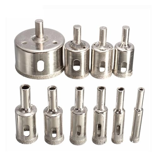 Set 10 piezas brocas diamante 3-50 mm para vidrio y azulejo miniatura 1