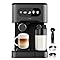 Cecotec Macchina Caffè Espresso Power Espresso 20 ColdBrew Latte+. 1350W, 20Bar, ColdBrew, Schermo Touch Color, Serbatoio Acqua 1.5L, 500ml Latte, Acciaio Scuro, Scaldatazze, Doppio Braccio