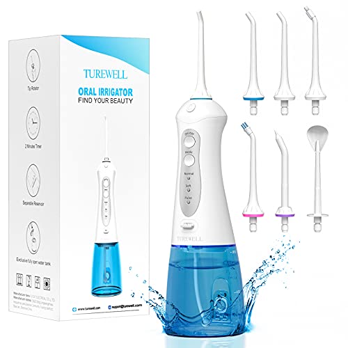 TUREWELL FC1592 Water Dental Flosser Cordless with Powerful Battery