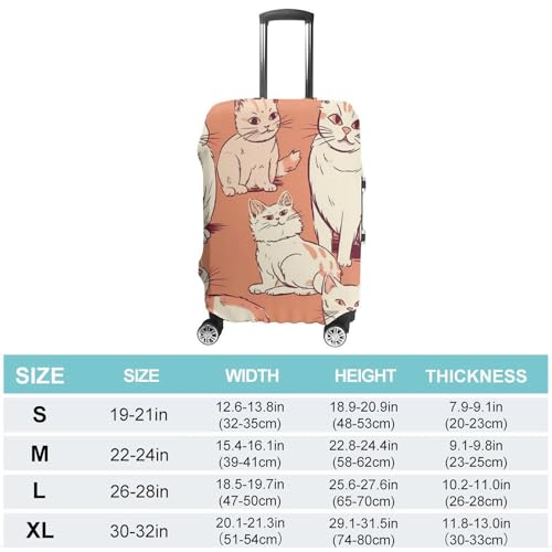 Cat Different Poses Luggage Cover Elastic Luggage Covers for Suitcase Travel Luggage Covers Anti-Scratch Washable Suitcase Sleeve Fits 19-32 Inch Luggage2