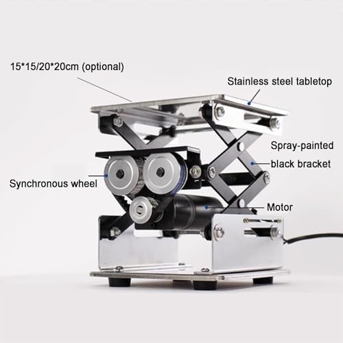 Plataforma elevadora eléctrica, capacidad de carga de 10 kg, control remoto, diseño antivibración para laboratorio e industrial, compacta, 20 x 20 cm