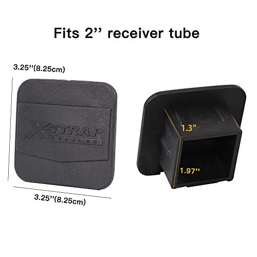 Xstrap Standard 2Pcs Trailer Hitch Cover 2 Inches Black Receiver Tube Trailer Hitch Plug #TOP1