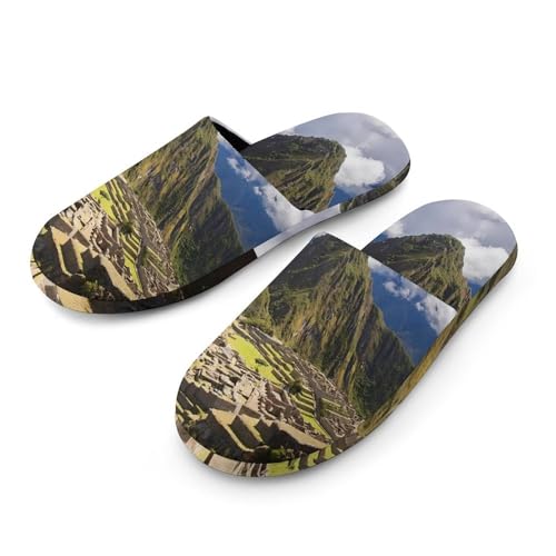 Machu Picchu Peru Mountains Winter Mens Slippers Fashion Soft Breathable Slip On House Shoes