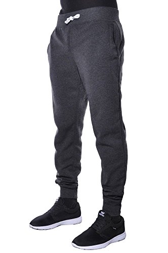 Hat and Beyond Mens Fleece Jogger Pants Elastic Drawstring Active Slim Fit Trousers (2X-Large, 1hc03_Charcoal)