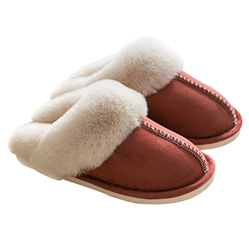 Rojeam Winter Slippers Warm House Shoes Indoor Outdoor Anti-Skid for Unisex Men Women