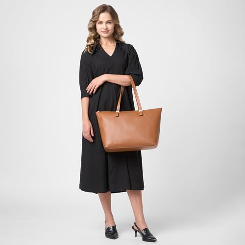 Image of Caprese Polka 16 Inch Laptop Compatible Large Tote Bag for Women | Stylish, Durable, Multi-Compartment Design for Work, Travel, Shopping | Comfortable Straps Shoulder and Handheld Bag