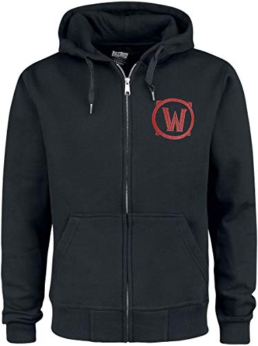 Warcraft Chaqueta con Capucha World of Logotipo de Horde Shield Negro - S