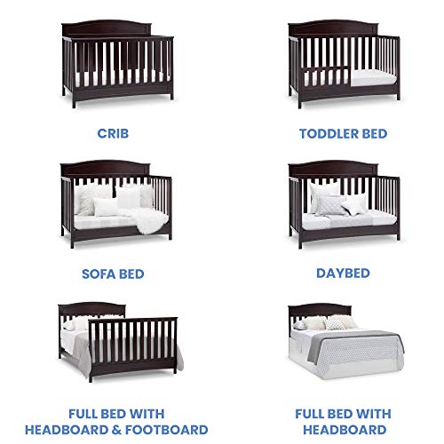 Image of Delta Children Emery 4-in-1 Convertible Baby Crib - Greenguard Gold Certified, Dark Chocolate