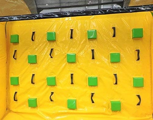 Vista 9 de Carrera de obstáculos de 30 pies de largo por 11 pies de ancho y alto, color veneno negro y amarillo, gorila inflable comercial para patio trasero