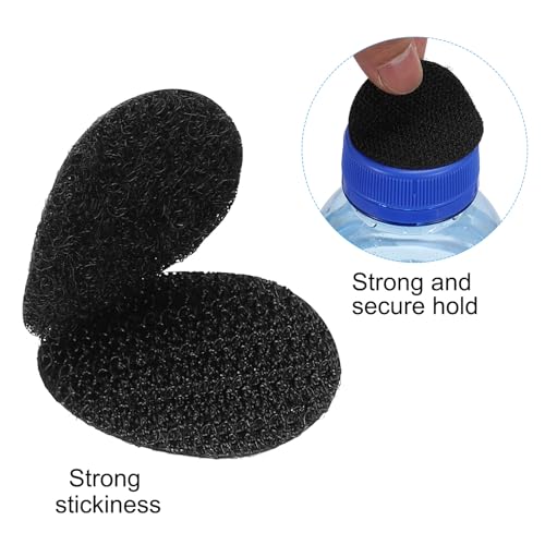 Image of PATIKIL 1 Inch Round Adhesive Hook and Loop Dots, 40 Pairs Circle Double Sided Sticky-Back for Home Office Crafting Car Phone Mount, Black