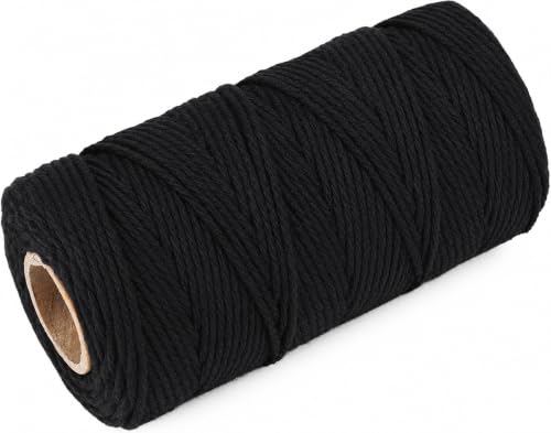 Image of G2PLUS Black String, 2MM 328 Feet Cotton String for Crafts & Bakers | Black Cotton Bakers Twine String, For Gift Wrapping, DIY Arts and Crafts, Halloween, Christmas Decor