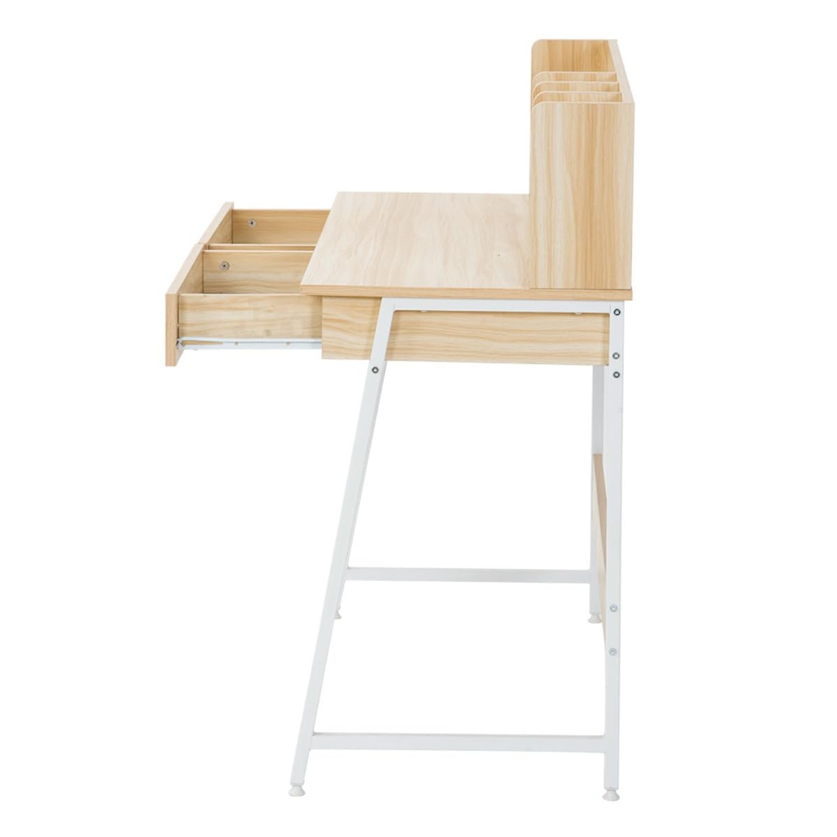 Amazon.co.jp: 【ナチュラル】パソコンデスク 引き出し付き 収納台