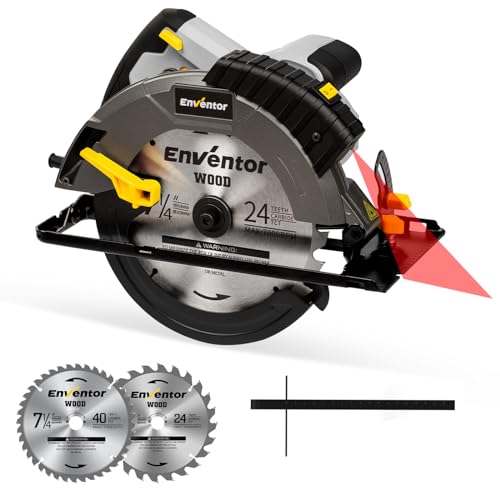 ENVENTOR Circular Saw Corded, 14A Electric Circular Saws 7-1/4-Inch with
