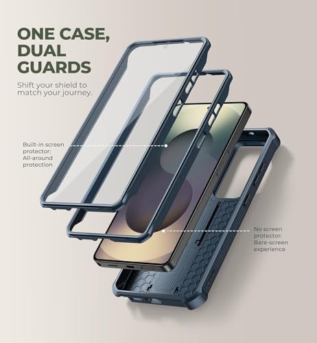 Image of Dexnor for Samsung Galaxy S26 Ultra Case with Upgraded Slide Camera Cover & 2 Front Frames & Built-in Screen Protector & Kickstand, Heavy-Duty Rugged Case Full-Body Protective Cover(2026),Navy Blue