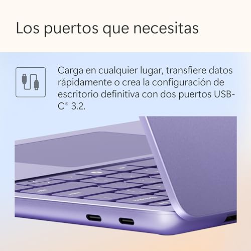 Microsoft Surface Laptop | Copilot+ PC | Pantalla táctil LCD 13'' | Snapdragon X Plus | 16GB RAM | Almacenamiento de 512GB | Último Modelo | Violeta