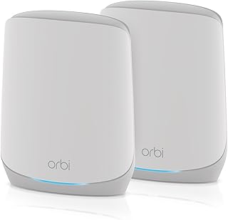 NETGEAR Orbi Whole Home Tri-Band Mesh WiFi 6 System (RBK762S) – Router with 1 Satellite Extender - Coverage up to 5,000 s...