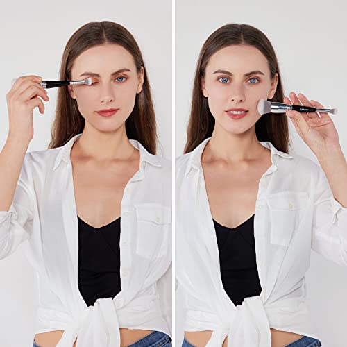 Diffuny Foundation Brush, Double Ended Makeup Brush For Eyeshadow Blending, Blush, Powder, Kabuki - Ideal For Liquid, Cream, Setting Powder, Bronzer, Face Make Up Brush Tool #TOP4
