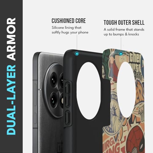 Image of MILLION CASES Back Cover Case for OnePlus 12 Scratch Resistant Anti-Slip Polycarbonate Shockproof Protective Durable Comic Spy Crystal Case for Men & Boys