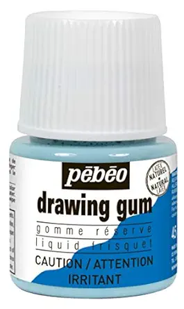 Pebeo Easy Peel Liquid Latex Masking Fluid - Drawing Gum - Dries Quickly - For Ink - Watercolor - Gouache Painting &amp; Illustration - Fine Arts &amp; Crafts Supplies - 45ml Bottle
