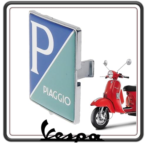 RICAMBIO ORIGINALE PIAGGIO Targa con logo frontale per Piaggio Vespa Sprint, PX, Primavera, ET4, LX, GTS, GTV, Granturismo, Porter, Ape Calessino