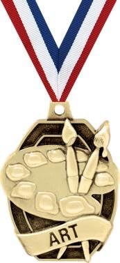 Crown Awards Art Medals- 2" Gold Art Palette Medals
