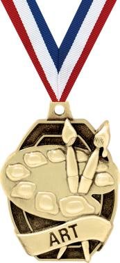 Crown Awards Art Medals- 2" Gold Art Palette Medal