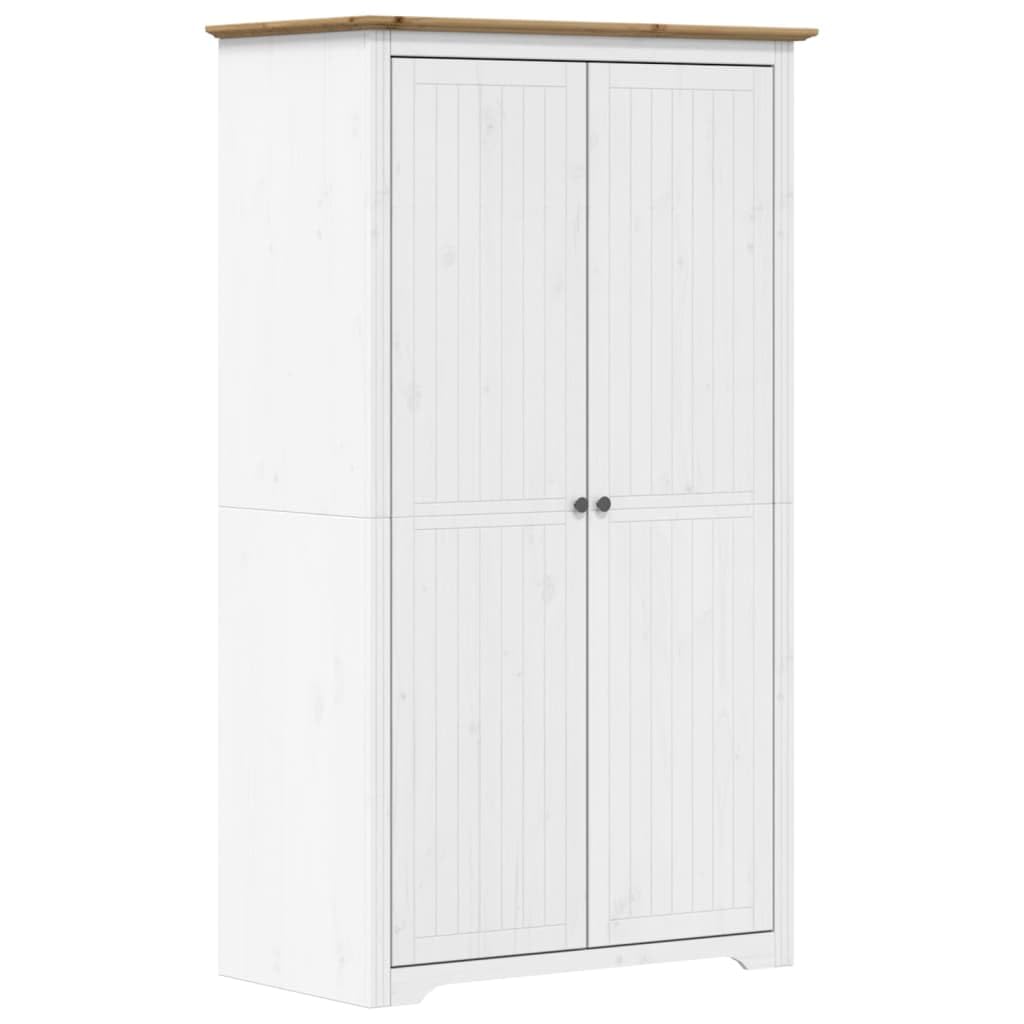 vidaXL Armario BODO Madera Maciza de Pino Blanco marrón 99x53,5x173 cm