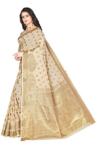 Image of Flosive Women's Present Beautiful Kanjivaram Soft Silk Saree With Blouse