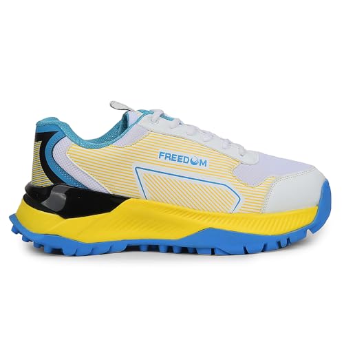 Image of Liberty Freedom Orange & Yellow Cricket Shoes for Men - Lace-Up Court Wear