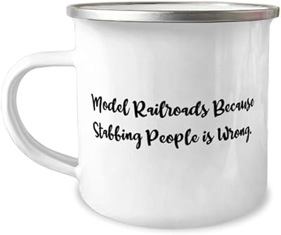 Unique Idea Model Railroads Gifts, Model Railroads Because Stabbing, Fancy Birthday 12oz Camper Mug For Friends, From Friends, Funny, Gift ideas, Funny mugs, Gag gifts, White elephant gifts, Secret