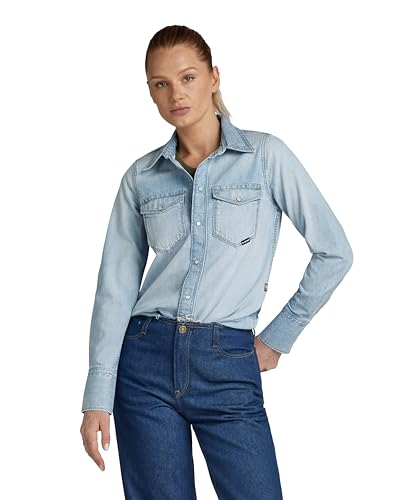 G-Star Raw Slim Western Shirt Long Sleeve Camisetas, Azul Sun Faded Blue Mist D24343-D539-G342, Xxl Para Mujer G-Star Raw Slim Western Shirt Long Sleeve Camisetas, Azul Sun Faded Blue Mist D24343-D539-G342, Xxl Para Mujer