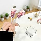 2pcs Acrylic Cute Pink Pig Cable Protector, Type-C Compatible, Anti-Break Data Cable Cover, Beautiful and Durable Charging Cable Protective Case, Perfectly Ideal