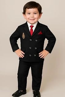 Kids Jacquard Floral Assemetric Traditional Outfit for Boy, Ethnic | Festival | Marriage Dresses for Boys - Regular Fit Price In India