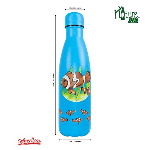 NatureVac, Clown Fish 500ml Insulated Water Bottle from Deluxebase. Blue Stainless Steel Thermal Flask for Gym Office, Travel - Image 2