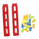Warmhm Automatisches Domino zugzubehör aus Robustem Kunststoff mit Brückendeck und Kartenlader Kompatibel mit Kleinen Zugsets für Jungen und Mädchen Einfache Montage und Schnelles