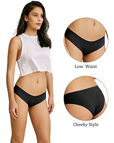 Image of SHARICCA Women Seamless Cheeky Bikini No Show Panties Ladies Invisible Breathable Briefs Soft Stretch Underwear Multi Pack