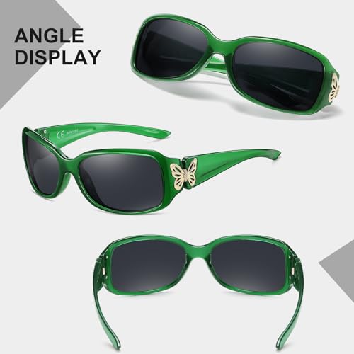 Image of HAOLOTA Women's Polarized Sunglasses - Fashionable Wraparound Butterfly Design with UV400 Protection