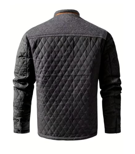 INVACHI Men's Casual Diamond Quilted Puffer Down Jacket Lightweight Business Button Coat with Stand Collar2